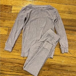 Little Sleepies Ribbed Heather Smokey Lavender Long Sleeve Pajama Set 3T